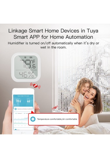 Hangfox Ev İçin Akıllı Dairesel Sicaklık-nem Ölçer, Uzak Kontrol, Lcd Ekran, Veri Kaydı Ve Akıllı Bağlantı Özellikli Tuya Uygulaması İle Çalışır