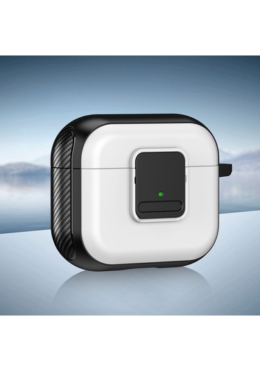 Airpods Uyumlu İçin 3 Tpu + Pc Kablosuz Kulaklık Kılıfı Manyetik Anahtarlı Beyaz