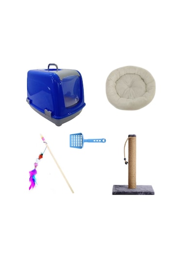 Eko 5 Parça Kedi Başlangıç Seti Mavi