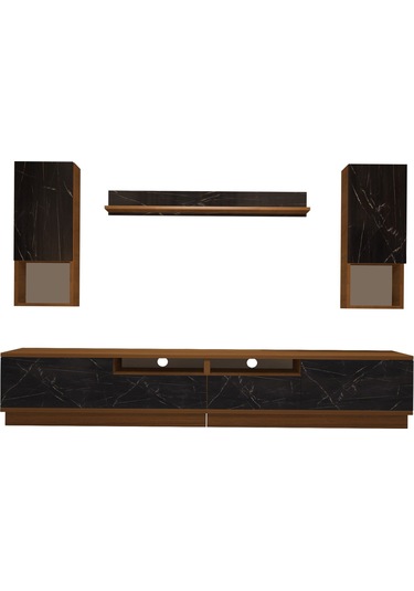 Decoraktiv Trendstyle 5220das Slm Tv Ünitesi Tv Sehpası Ceviz - Siyah Mermer