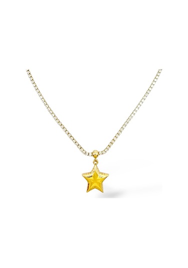 Su Yolu Bombe Yıldız Çelik Kolye Altın - Gümüş