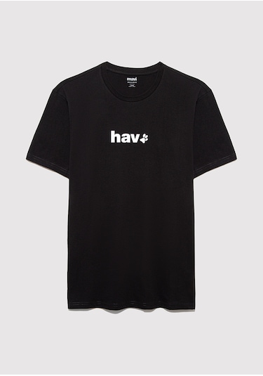 Mavi - Hav Baskılı Siyah Tişört 0612759-900 Siyah