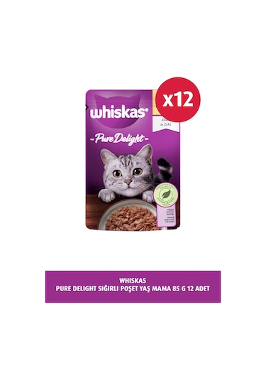 Whiskas Pouch Pure Delight Tavuklu Yetişkin Kedi Mama 12 x 85 G