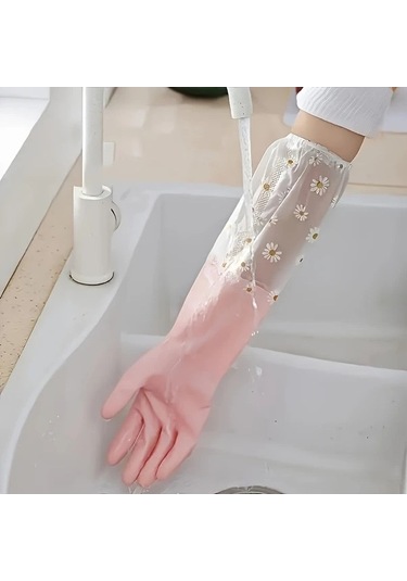 Trendooze Gaojunshop01 Dayanıklı Mavi Pvc Eldiven, Mutfak Temizliği Eldiveni