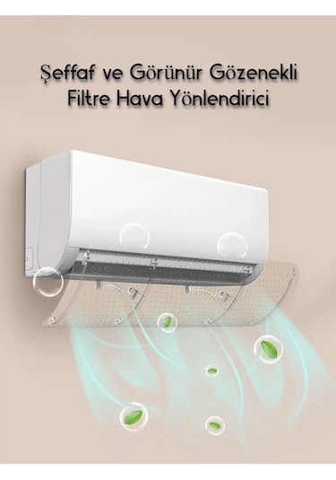 Dailytech Şeffaf Klima Yönlendirici Aparatı Bakteri Önleyici Temiz Hava Basit Kurulum Filtre -