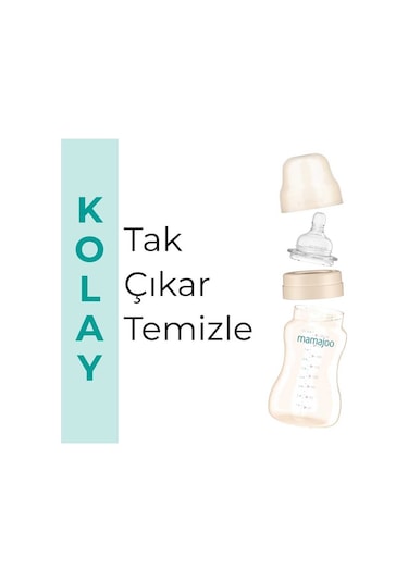 Mamajoo Gold Plus Anti-kolik Biberon 250 Ml, 6 Ay+, Orta Akışlı, Pes Materyal