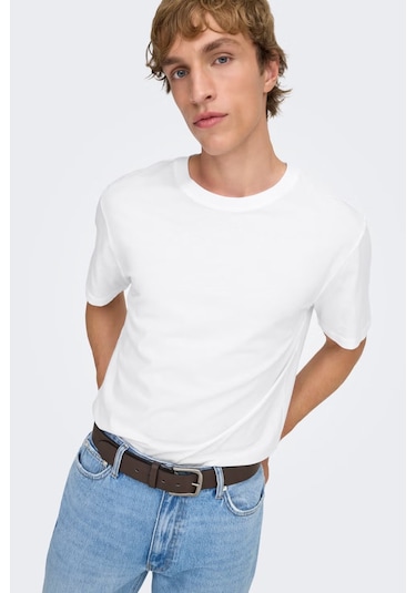 Only & Sons Erkek T Shirt 22025208 Beyaz