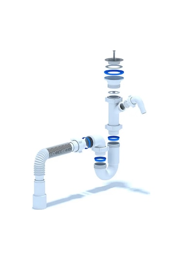 Anı Plast 1 1/2"x40 Çamaşır Makinesi Drenaju İçin Mutfak Lavabosu İçin Sifon 316836843