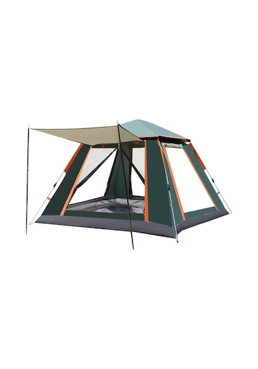 Tam Otomatik Su Ve Rüzgar Geçirmez Gölgelikli Tenteli 4-6 Kişilik Kamp Çadırı 240 240 155cm Yeşil