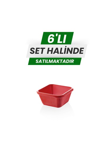 Alezy 528 Göreme Melamin Termostar Kare Sosluk 7 Cm Kırmızı