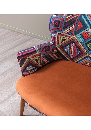 Bienvelle Turuncu Çay Seti İkili Koltuk (Balkon, Salon, Cafe, Ofi