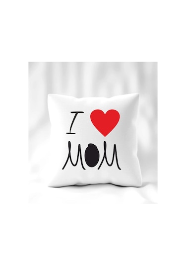 Anneler Günü I Love Mom Yastık 40 X 40 Çok Renkli
