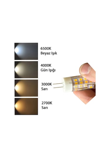 3 Adet Heka 5w 35w 3000k Sarı Işık G4 Duylu Dim Edilebilir Led Kapsül Ampul