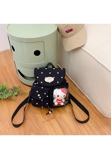 Özel Tasarım Genç Kız Okul Çantası - Japon Okul Stili, 35l Dev Kapasiteli, Instagram Estetik Çift Omuz Çantası Siyah