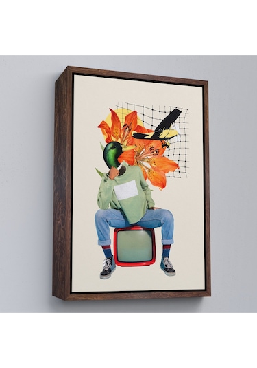Çerçeveli Ördek Kafalı İnsan Pop Art Tablo-8017