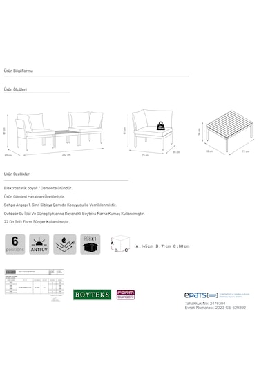 Limni Home Mini Multilounge Bahçe&balkon Mobilyası Siyah