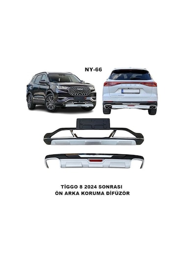 Chery Tiggo 8 Ön Ve Arka Tampon Koruma Difüzör Tiggo 8 Pro 2024 Sonrası Son Kasa Ön Arka Difüzör