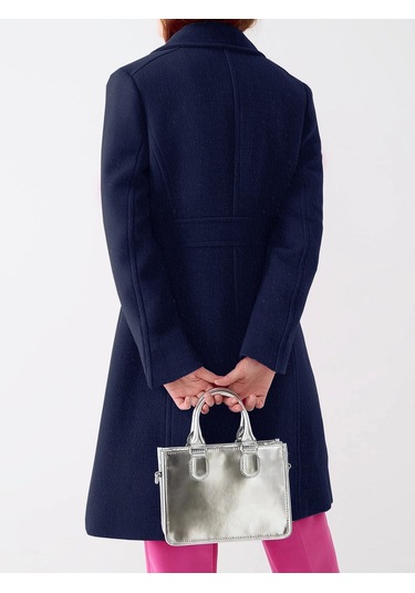 Dikiş Detaylı Tasarım Kaşe Kaban Lacivert