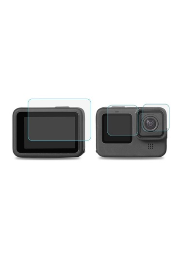 Ayex Hero 9 Temperli Cam Ekran Koruyucu Gopro Hero 9 10 11 12 13 Black Uyumlu