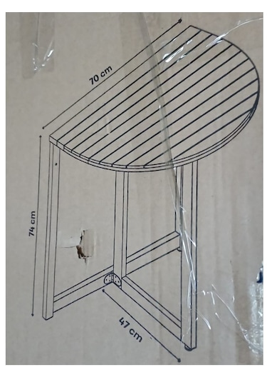 Yarı Katlanır Masa 70 Cm Bahçe Masası Balkon Masası Kahverengi