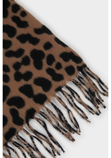 Defacto Kadın Leopar Desenli Atkı C6893ax25wnbk23 Siyah