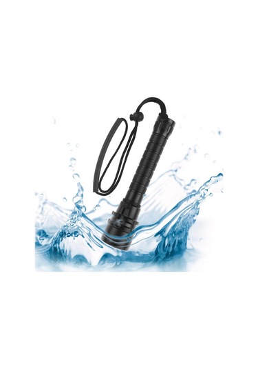 Elfeland 15000lm 3x L2 Led Dalış Sualtı 100m El Feneri Su Geçirmez Siyah