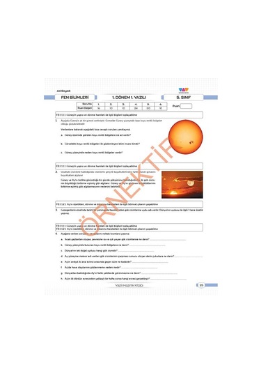 6. Sınıf Tüm Dersler Konu Özetli Yazılı Hazırlık Seti 1 Ve 2. Dönem