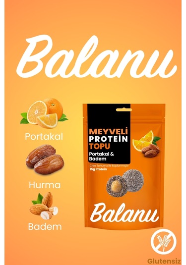 Meyveli Portakallı & Bademli Protein Topları 110gr X3 Adet