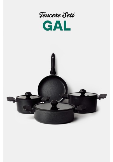Gal 7 Parça Tencere Seti Siyah