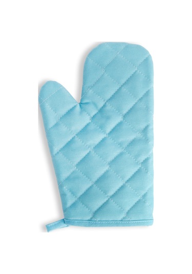 Yanmaz Fırın Eldiveni Ve Fırın Tutacağı 1 Eldiven 1 Tutacak Açık Mavi