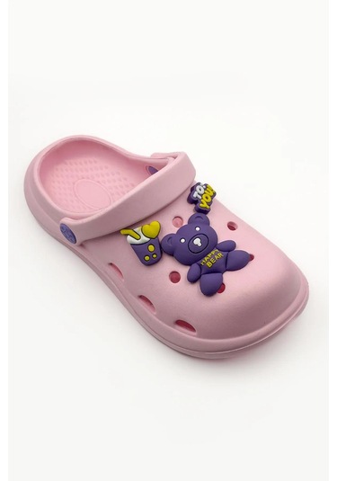 Çocuk Cross Terlik Bahçe Terliği Plaj Sahil Banyo Terliği 30-31-32-33-34-35 Numara Pudra Renk Pudra