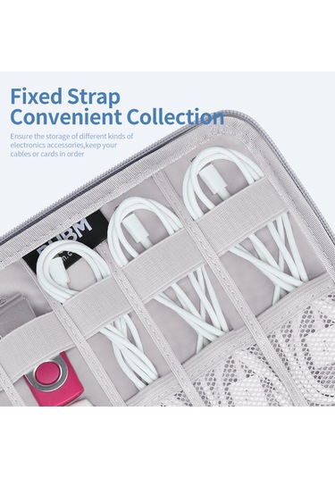 Yifomall Bubm Dıss-pvc Gri Dijital Saklama Çantası - Hafif Mini, Veri Kablosu, Kulaklık, Usb, Hafıza Kartı Birleşik Depolama Çantası Gri