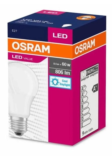 Osram 8,5w 60w Led Ampul E27 Duylu 10 Adet Beyaz Işık