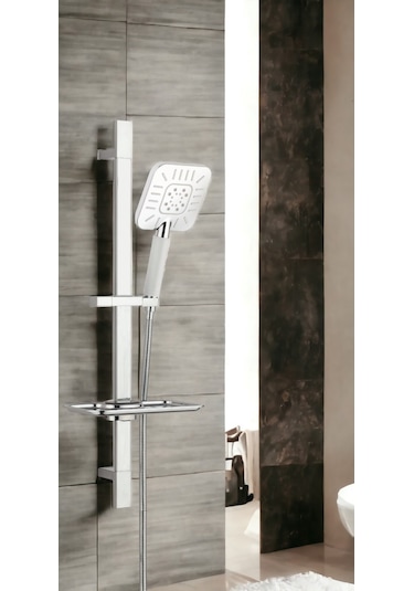 Eca Nita Banyo Bataryası + T-may Çamlıca Kare Borulu Hareketli Sürgülü Duş Seti Üst Takımı Krom