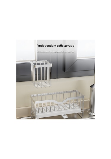 Youtek Sıcak Su Armatürü Lavabo Sünger Çöp Sepeti, Çelik Çelik Malzeme, Ev Ofis Mutfak Depolama Organizer, Renk: Siyah Diğer