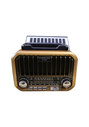 Everton Rt-685 Şarjlı,solarlı Nostaljik Radyo Bluetooth-usb-sd-fm