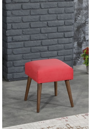 Tocco Ahşap Ayaklı 40x40 Cm Kare Puf Bench-nar Çiçeği