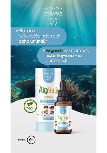 Erbatab Alg Yağı Omega3 30 ML