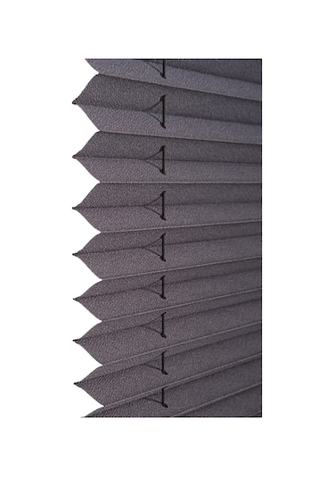 Plise Dekor Antrasit Gri Plise Perde - Cam Balkon Perdesi Yapıştırma Profilli