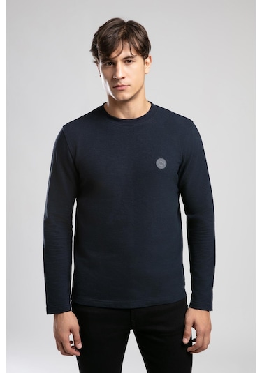 Lecosa Erkek O Yaka Sweatshirt Lacivert-21039 Lacivert