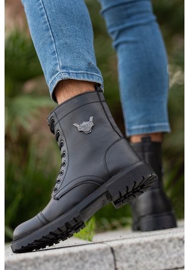 D0600 Su Ve Soğuk Geçirmez Kışlık Erkek Bot Siyah