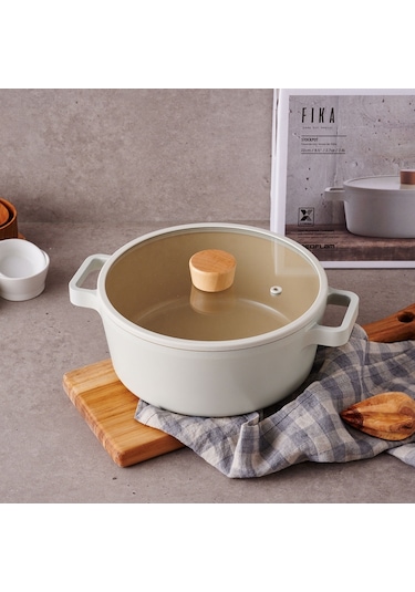 Neoflam Fika 24Cm x 10Cm Cam Kapak Tencere