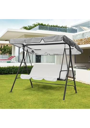 Willowhaven 76.77x49.21 Inç Gri Dış Mekan Salınak Kapağı Dayanıklı Ayarlanabilir Kayışlı Bahçe Gölgelik