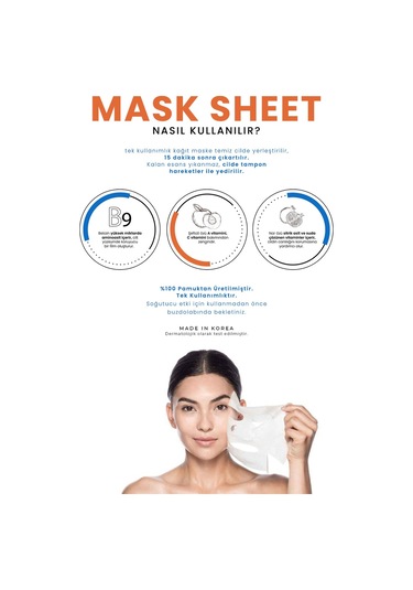 Hyalüronik Asit Ve Şeftali Ile Nemlendirici Kağıt Maske Mask
