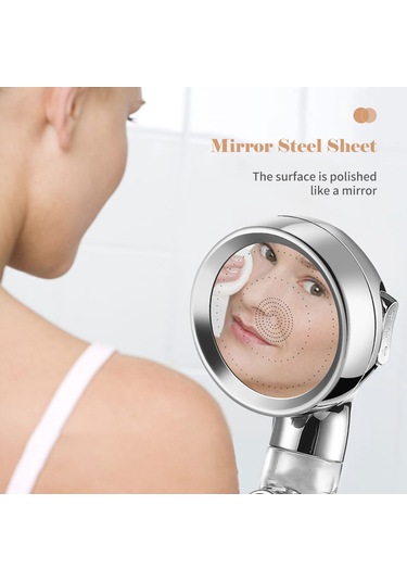 Geeksen Turbo Fanlı El Duş Başlığı Açma/kapama Duraklatma Anahtarı 3 Ayarlı Yüksek Basınçlı Duş Başlığı G1/2 Su Tasarruflu Banyo Duş Başlığı Banyo El Duş Başlığı Değişimi Diğer