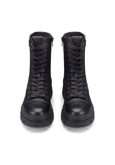 Bot Kadın Oxw202601 Oxs Kyla 2026 Mıd W Leather/nylon Black Siyah