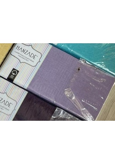 Hanzade %100 Pamuk Penye Lastikli Çift Kişilik Çarşaf Seti 160x200+30 - Lila Lila