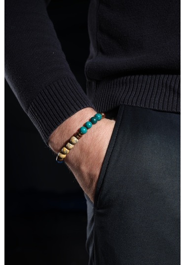 Ssilhoutte Doğaltaş Sertifikalı Oğlak Burcu Doğal Taş Kadın Erkek Bileklik Jasper,malahit,akik,ametist Hematit 8mm Çok Renkli