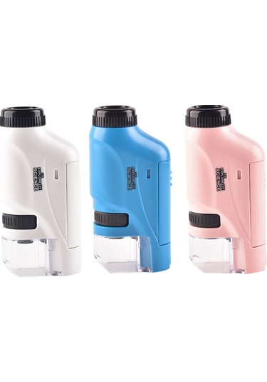 Dianziye 8602 Beyaz Optik Mini Mikroskop - Çocuklar İçin El Tipi Bilim Deneyi Oyuncak, Öğrencilere Eğitici Hediye