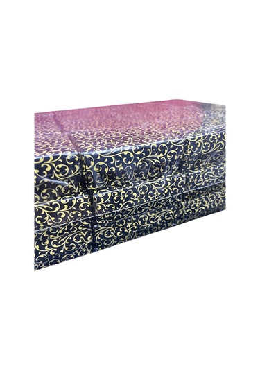 Karton Sünger Siyah Gold Çizgili Renk 8/6 Cm 48 Adet Üçlü Set Takı Kutusu Çok Renkli